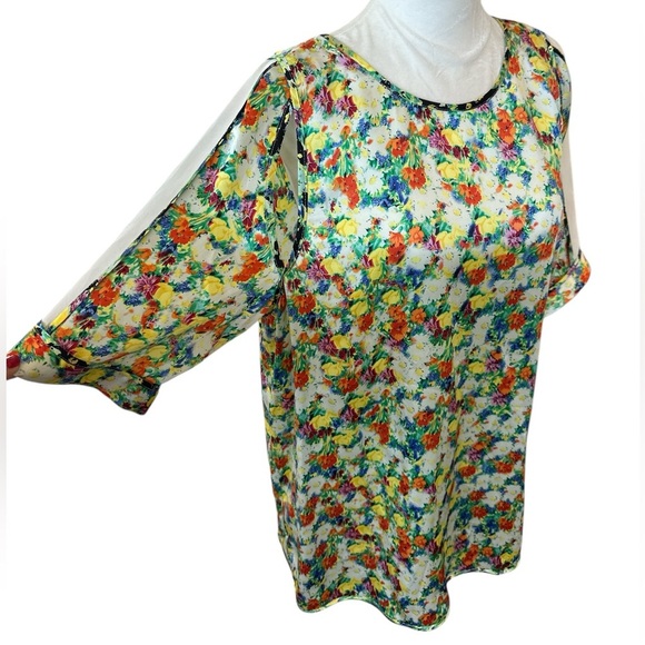 Rebecca Minkoff Sade Floral Print Silk Blouse - Picture 3 of 11